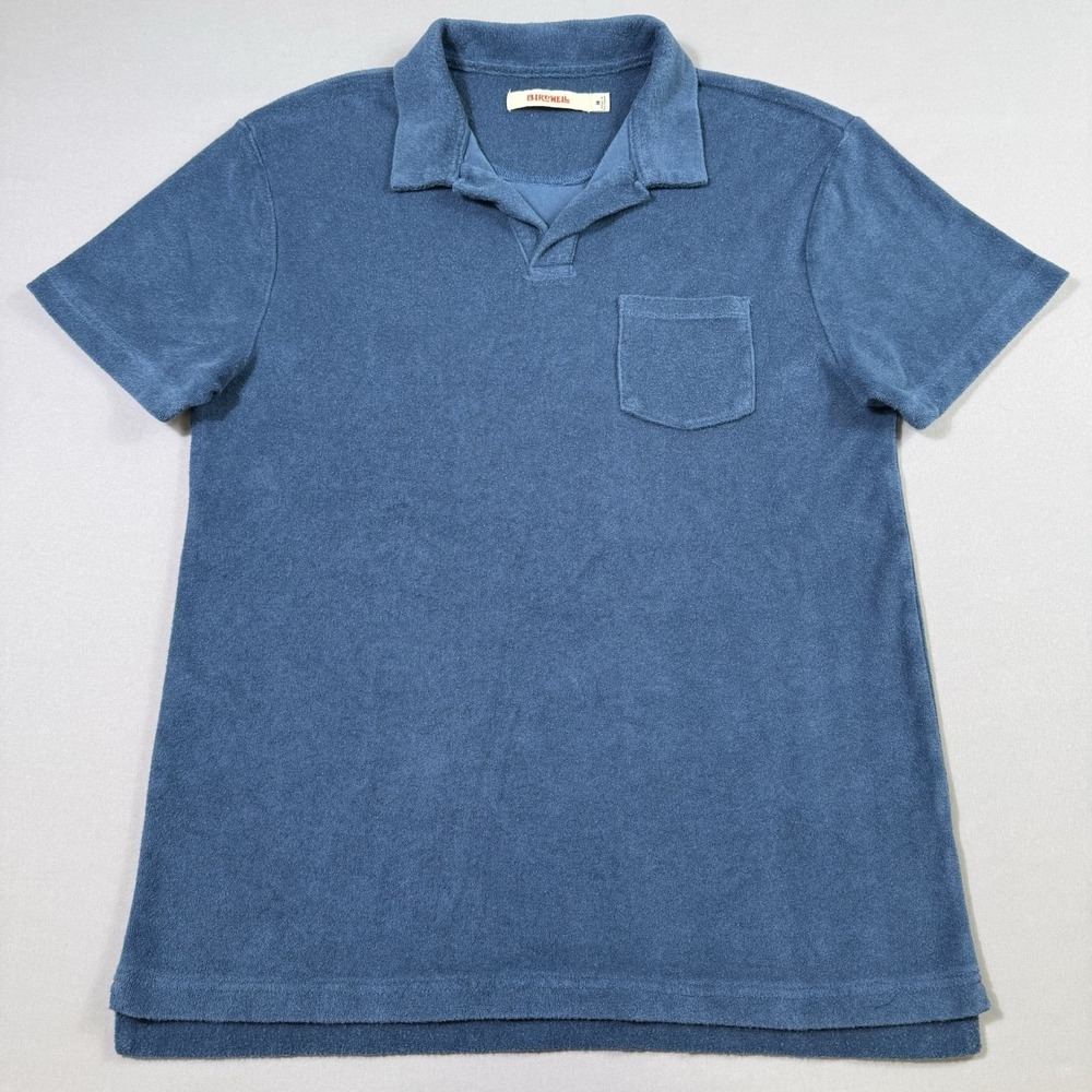 Birdwell Beach Britches Polo Shirt Mens Medium Towel Terry Cloth Surf Summer EUC
